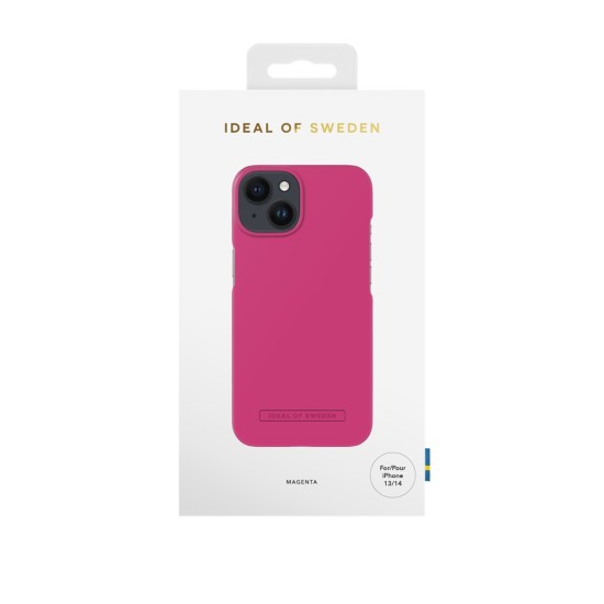 iDeal of Sweden Seamless AG22 Back Case priekš Apple iPhone 14 - Magenta - ciets silikona aizmugures apvalks ar iebūvētu metālisku plāksni / bampers-vāciņš