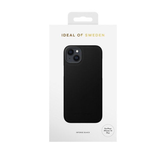 iDeal of Sweden Atelier AW21 Back Case priekš Apple iPhone 14 Plus - Intense Black - mākslīgās ādas aizmugures apvalks ar iebūvētu metālisku plāksni / bampers-vāciņš