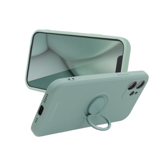 RoarKorea Amber Ring Back Case priekš Apple iPhone 14 Pro - Zaļš - silikona aizmugures apvalks ar gredzenu / bampers-vāciņš
