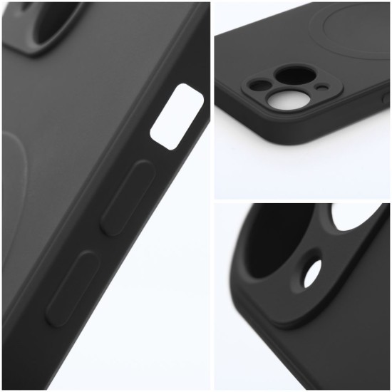 Silicone MagSafe Back Case priekš Apple iPhone 12 Pro Max - Melns - silikona aizmugures apvalks / bampers-vāciņš
