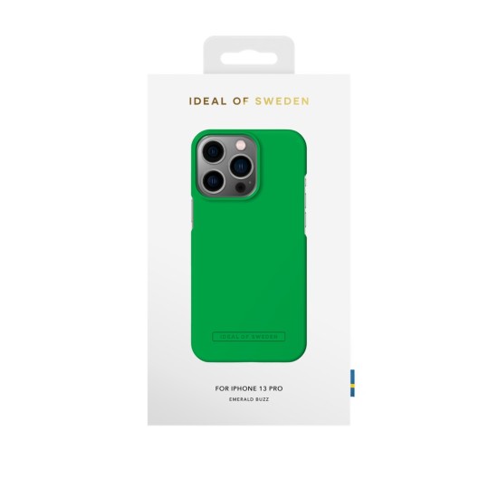 iDeal of Sweden Seamless AG22 Back Case priekš Apple iPhone 13 Pro - Emerald Buzz - ciets silikona aizmugures apvalks ar iebūvētu metālisku plāksni / bampers-vāciņš