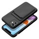Forcell Card Back Case priekš Apple iPhone 11 - Melns - silikona aizmugures apvalks ar kabatiņu / bampers-vāciņš