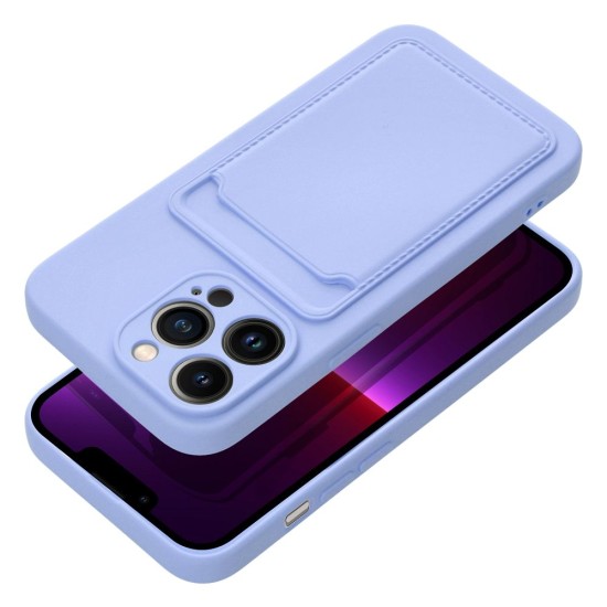 Forcell Card Back Case priekš Apple iPhone 13 Pro - Violets - silikona aizmugures apvalks ar kabatiņu / bampers-vāciņš