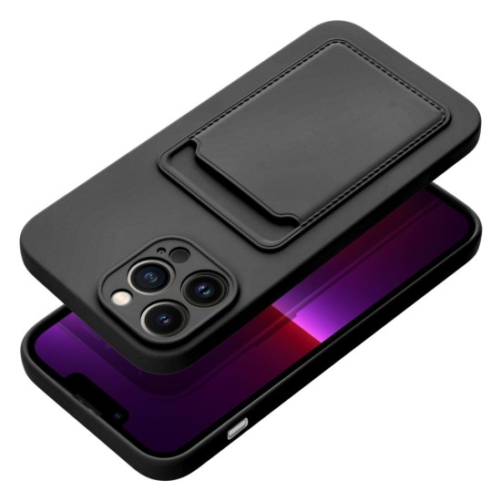 Forcell Card Back Case для Apple iPhone 13 Pro Max - Чёрный - силиконовая накладка с кармашком / бампер-крышка
