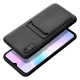 Forcell Card Back Case priekš Xiaomi Redmi Note 11 / Note 11S - Melns - silikona aizmugures apvalks ar kabatiņu / bampers-vāciņš