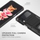 Forcell Nitro Case priekš Samsung Galaxy Flip4 5G - Melns - triecienizturīgs silikona-plastikāta aizmugures apvalks ar gredzenu-turētāju / vāciņš