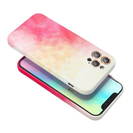 Forcell Pop Back Case priekš Samsung Galaxy A23 5G A236 - Balts / Sarkans - silikona aizmugures apvalks / bampers-vāciņš