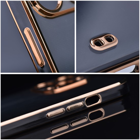 Lux Back Case priekš Apple iPhone 12 - Caurspīdīgs / Melns - silikona aizmugures apvalks / bampers-vāciņš