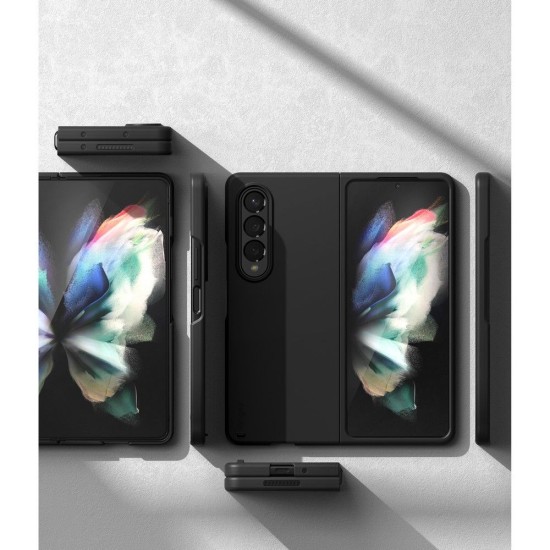 Ringke Slim Case (Upper Cover / Lower Cover) priekš Samsung Galaxy Fold4 5G - Melns - plastikas aizmugures apvalks / vāciņš