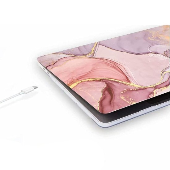 Tech-Protect Smartshell Protective Case priekš Apple MacBook Air 13-inch M2 (2022) A2681 - Marmors - plastikas no abām pusēm apvalks / maciņš