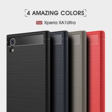 Mofi Carbon Fiber Texture Brushed TPU Back Phone Case priekš Sony Xperia 5 IV - Melns - triecienizturīgs silikona aizmugures apvalks