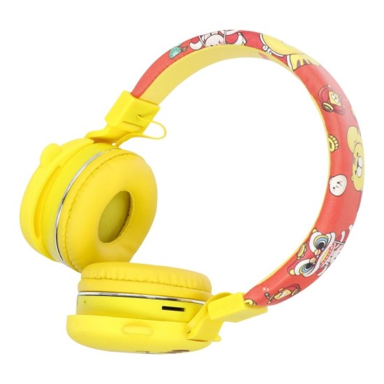 Jellie Monster Deman YLFS-05BT Bluetooth 5.0 Wireless Headphones with Microphone for Kids Universālas Bezvadu Austiņas Bērniem - Dzeltenas