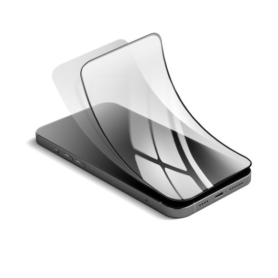 Forcell 5D Flexible Nano (Fingerprint Friendly) Tempered Glass (Hot Bending) priekš Samsung Galaxy S22 Ultra 5G S908 - Melns - Ekrāna Aizsargstikls / Bruņota Stikla Aizsargplēve