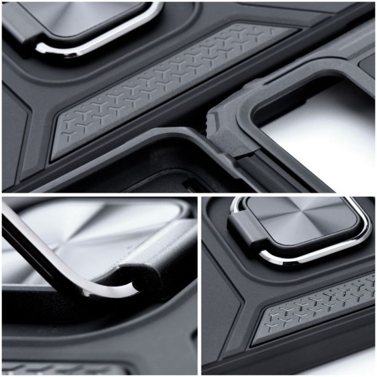 Nitro Armored Hybrid Back Case priekš Apple iPhone 13 Pro Max - Melns - triecienizturīgs silikona-plastikāta aizmugures apvalks ar gredzenu / bampers-vāciņš