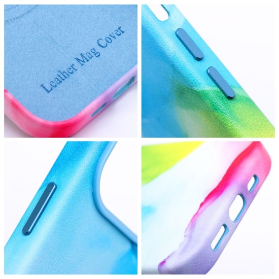 Leather MagSafe Back Case priekš Apple iPhone 13 Pro Max - Krāsains - mākslīgās ādas aizmugures apvalks / bampers-vāciņš