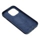 Leather MagSafe Back Case priekš Apple iPhone 13 Pro Max - Tumši Zils - mākslīgās ādas aizmugures apvalks / bampers-vāciņš