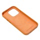 Leather MagSafe Back Case priekš Apple iPhone 14 Pro - Tumši Oranžs - mākslīgās ādas aizmugures apvalks / bampers-vāciņš