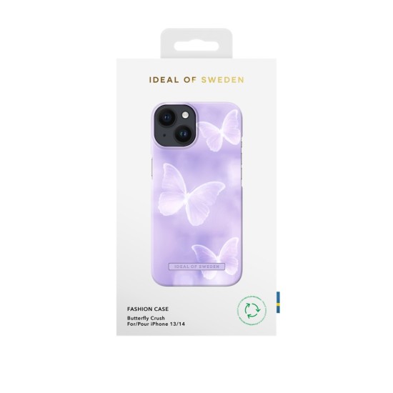 iDeal of Sweden Fashion SS23 Back Case priekš Apple iPhone 14 - Butterfly Crush - plastikāta aizmugures apvalks ar iebūvētu metālisku plāksni / bampers-vāciņš