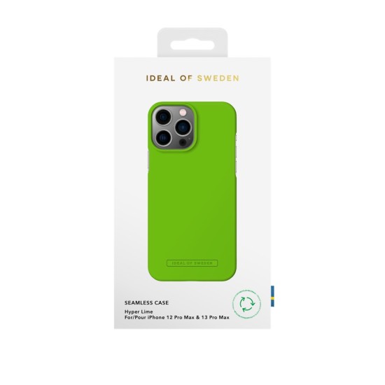 iDeal of Sweden Seamless SS23 Back Case priekš Apple iPhone 13 Pro Max - Hyper Lime - ciets silikona aizmugures apvalks ar iebūvētu metālisku plāksni / bampers-vāciņš