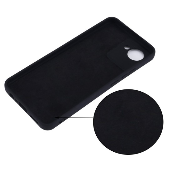 Liquid Silicone Shockproof Back Case with Strap для Realme C30s - Чёрный - силиконовая накладка с шнурком / бампер-крышка