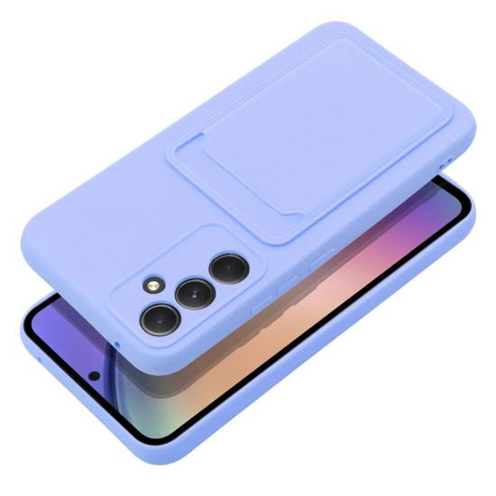 Forcell Card Back Case priekš Samsung Galaxy A54 5G A546 - Violets - silikona aizmugures apvalks ar kabatiņu / bampers-vāciņš