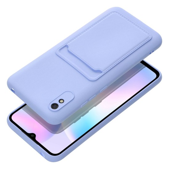 Forcell Card Back Case priekš Xiaomi Redmi 9A - Violets - silikona aizmugures apvalks ar kabatiņu / bampers-vāciņš
