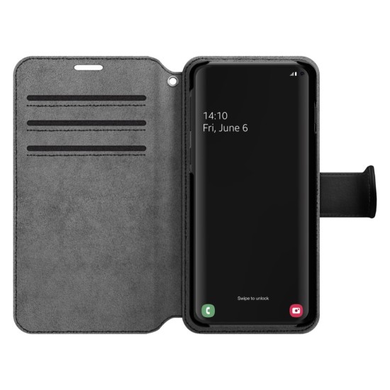 iDeal of Sweden STHML Wallet Case priekš Samsung Galaxy S10 G973 - Black - mākslīgās ādas sāniski atverams maciņš ar bamperu uz magnēta