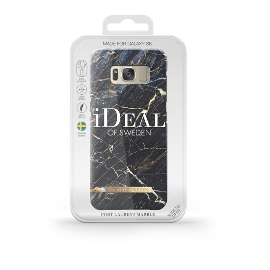 iDeal of Sweden Fashion CA16 Back Case priekš Samsung Galaxy S8 G950 - Port Laurent Marble - plastikāta aizmugures apvalks ar iebūvētu metālisku plāksni / bampers-vāciņš