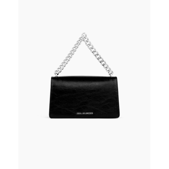 iDeal of Sweden SS21 Lia Baguette Small Hand Bag - Glossy Black Silver - sieviešu rokassoma / pleca soma