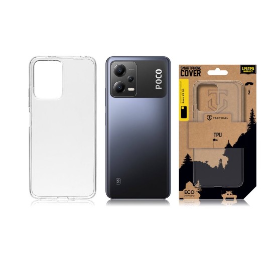 Tactical TPU Back Case priekš Xiaomi Redmi Note 12 5G / Poco X5 5G - Caurspīdīgs - silikona aizmugures apvalks / bampers-vāciņš