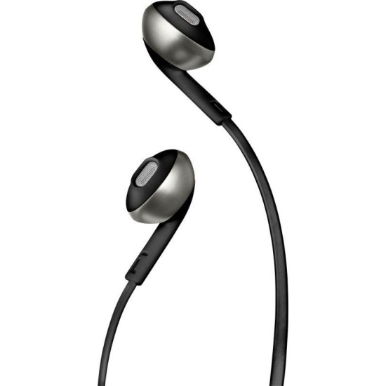 JBL T205 In-Ear Stereo Earphones with Remote and Mic jack 3.5mm - Melnas - Universālas stereo austiņas ar mikrofonu un pulti
