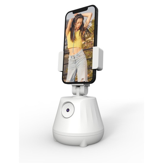 Viedais statīvs P1 priekš blogeriem ar kustības sensoru un sejas vai objektu izsekošanu - Balts - Phone smart holder / selfie stick with face tracking