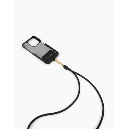 iDeal of Sweden SI23 Phone Cord Strap - Black - auduma kakla aukla