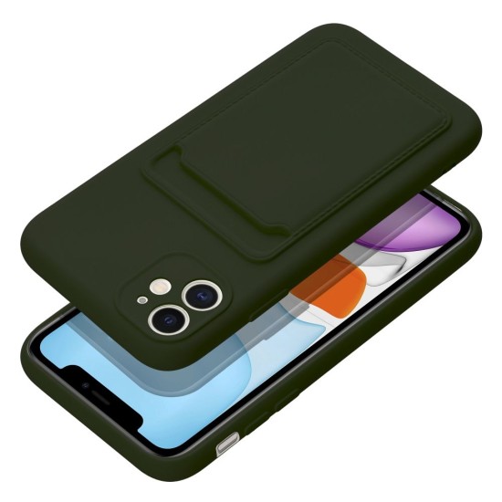 Forcell Card Back Case priekš Xiaomi Redmi Note 12 5G / Poco X5 5G - Tumši Zaļš - silikona aizmugures apvalks ar kabatiņu / bampers-vāciņš
