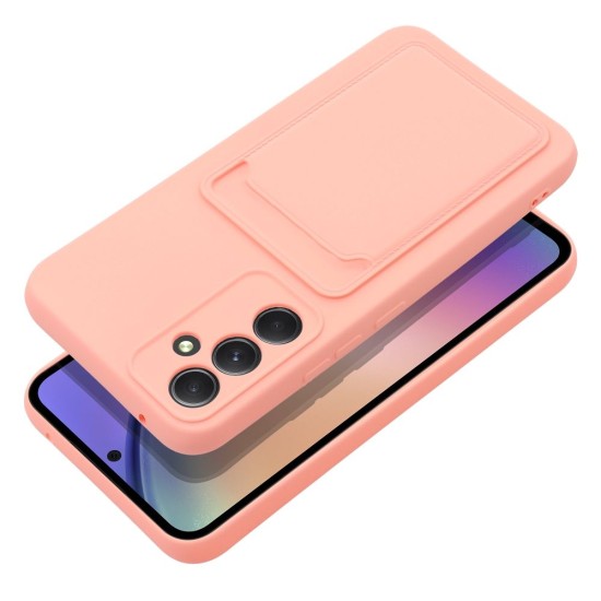 Forcell Card Back Case priekš Xiaomi Redmi 12C - Rozā - silikona aizmugures apvalks ar kabatiņu / bampers-vāciņš