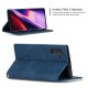 Busines Style Book Case priekš Samsung Galaxy A70 A705 - Tumši Zils - sāniski atverams maciņš ar stendu / grāmatveida maks