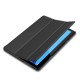 Tri-fold Stand PU Smart Auto Wake/Sleep Leather Case priekš Huawei MatePad T10 / T10s - Melns - sāniski atverams maciņš ar stendu
