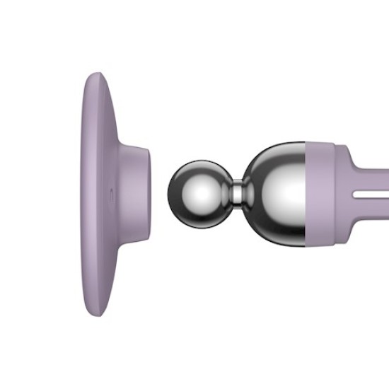 Baseus Magnetic Air Vent Car Mount Holder with Cable Clip - Violets - Universāls stiprinājums turētājs auto ventilācijas režģa