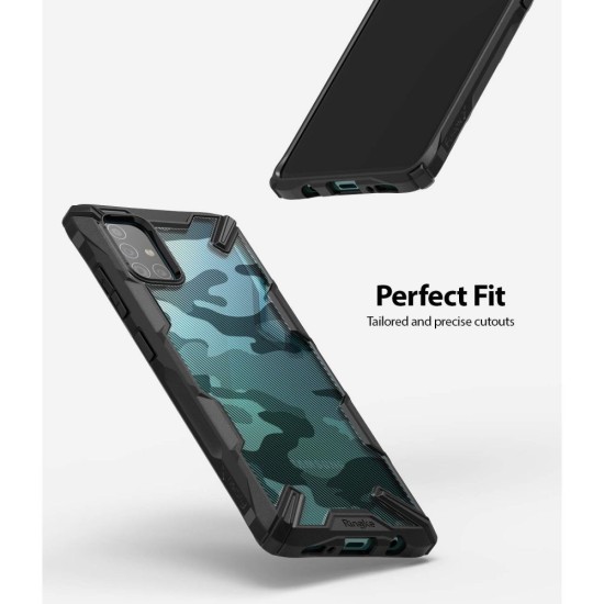 Ringke Fusion X Series Back Case priekš Xiaomi 12T 5G / 12T Pro 5G - Kamuflāža / Melns - triecienizturīgs silikona-plastikāta aizmugures apvalks / bampers-vāciņš