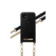 iDeal of Sweden Necklace SS20 Back Case priekš Apple iPhone 11 - Jet Black Croco - mākslīgās ādas aizmugures apvalks ar siksniņu / bampers-vāciņš