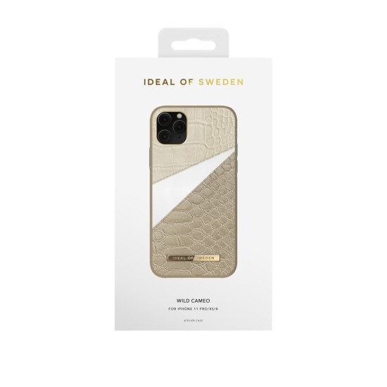 iDeal of Sweden Atelier AW20 Back Case priekš Apple iPhone 11 Pro - Wild Cameo - mākslīgās ādas aizmugures apvalks ar iebūvētu metālisku plāksni / bampers-vāciņš