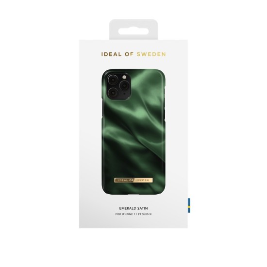 iDeal of Sweden Fashion AW19 Back Case priekš Apple iPhone 11 Pro - Emerald Satin - plastikāta aizmugures apvalks ar iebūvētu metālisku plāksni / bampers-vāciņš
