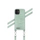 iDeal of Sweden Atelier Necklace SS21 Back Case priekš Apple iPhone 12 mini - Mint Croco - mākslīgās ādas aizmugures apvalks ar siksniņu / bampers-vāciņš