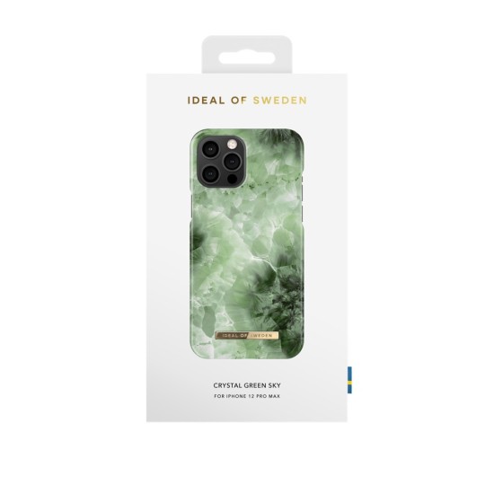iDeal of Sweden Fashion AW20 Back Case priekš Apple iPhone 12 Pro Max - Crystal Green Sky - plastikāta aizmugures apvalks ar iebūvētu metālisku plāksni / bampers-vāciņš