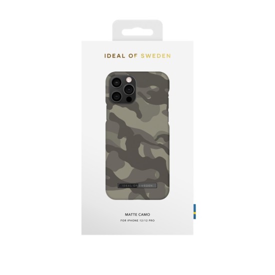 iDeal of Sweden Fashion AW21 Back Case priekš Apple iPhone 12 / 12 Pro - Matte Camo - plastikāta aizmugures apvalks ar iebūvētu metālisku plāksni / bampers-vāciņš