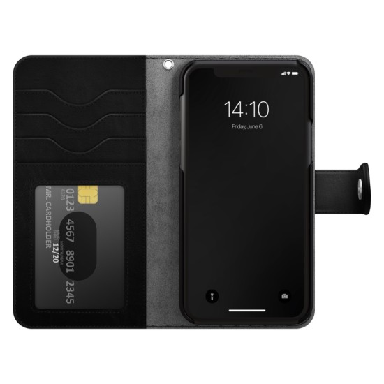 iDeal of Sweden Magnet Wallet+ Case priekš Apple iPhone 13 Pro - Black - mākslīgās ādas sāniski atverams maciņš ar bamperu uz magnēta