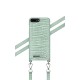 iDeal of Sweden Atelier Necklace SS21 Back Case priekš Apple iPhone 7 Plus / 8 Plus - Mint Croco - mākslīgās ādas aizmugures apvalks ar siksniņu / bampers-vāciņš