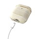iDeal of Sweden Atelier Case priekš Apple Airpods - Cream Beige - mākslīgās ādas apvalks bezvadu austiņu lādēšanas ierīcei