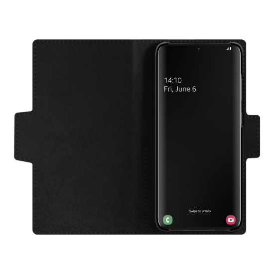 iDeal of Sweden Atelier AW20 Wallet Case priekš Samsung Galaxy S20 Plus 5G G986 - Neo Noir Croco - mākslīgās ādas sāniski atverams maciņš ar bamperu uz magnēta