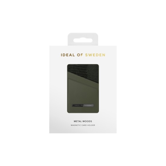 iDeal of Sweden Atelier AW20 Magnetic Card Holder - Metal Woods - mākslīgās ādas kredītkaršu turētājs ar magnētu
